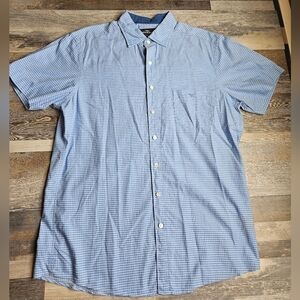 Rodd & Gunn Men's Large Button Down Shirt Sports Fit Blue Micro Plaid